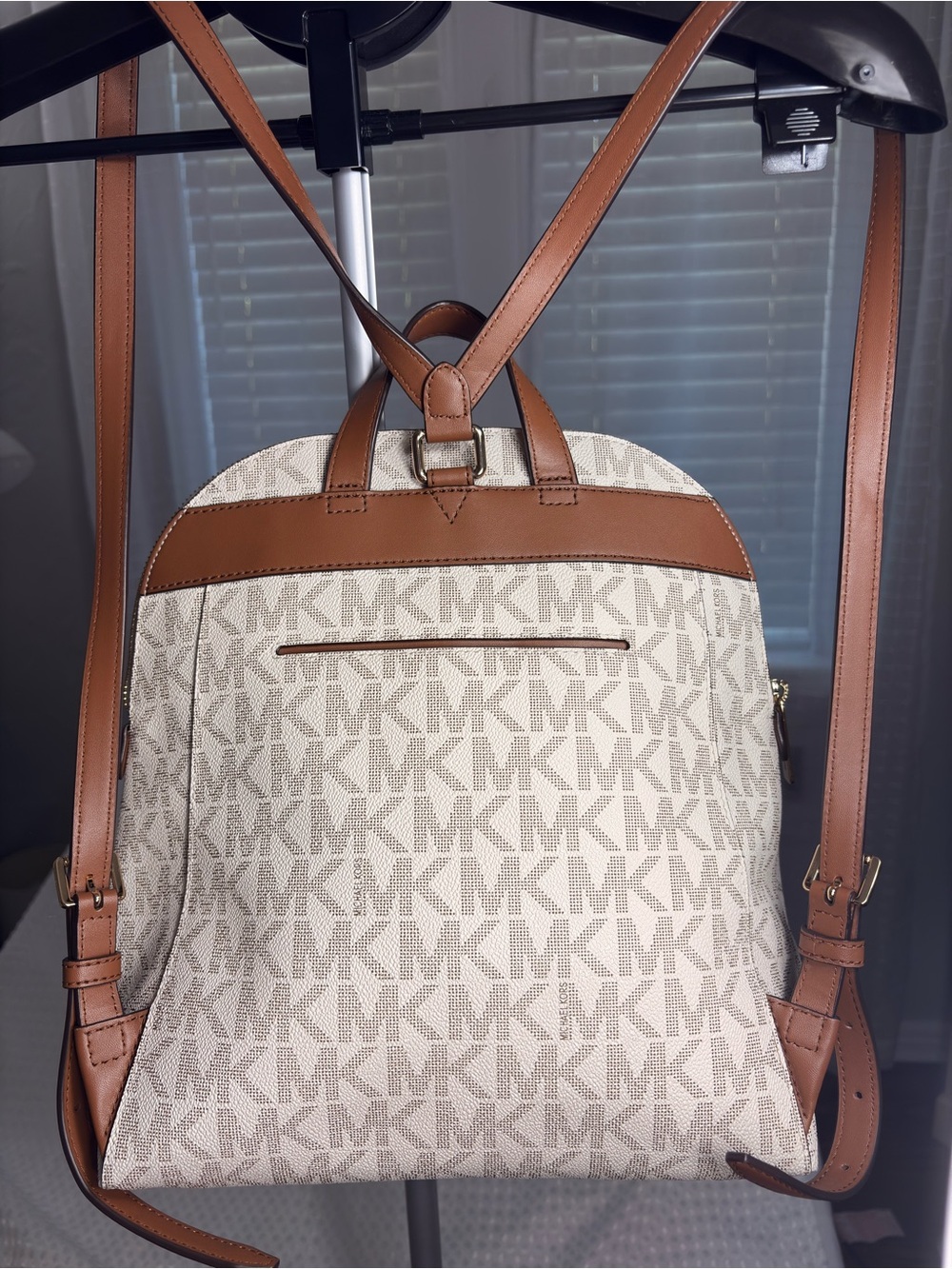 Michael Kors Cream and Tan Logo Backpack - Picture 2 of 9